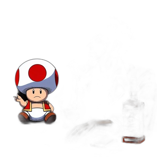 bottle, weapon, hat, robot transparent PNG cut-out