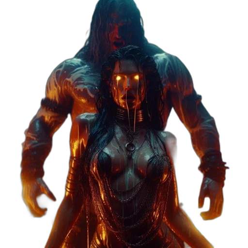 dress, mask, creature, weapon transparent PNG cut-out