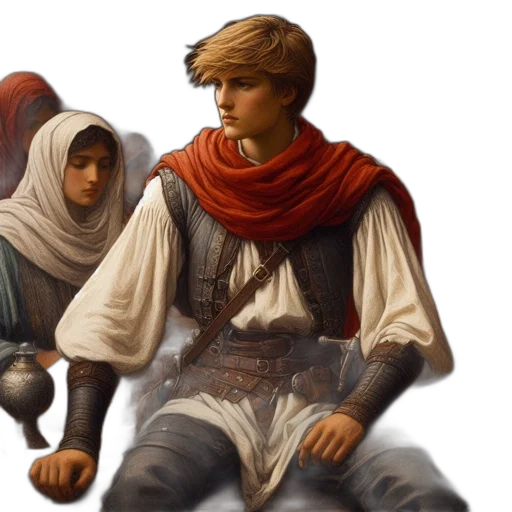 concept art, fantasy art, oil painting, pixel art transparent PNG cut-out