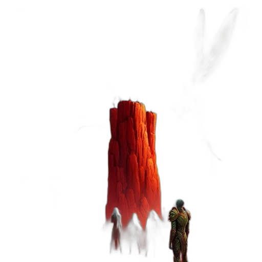 creature, sword, staff, robot transparent PNG cut-out