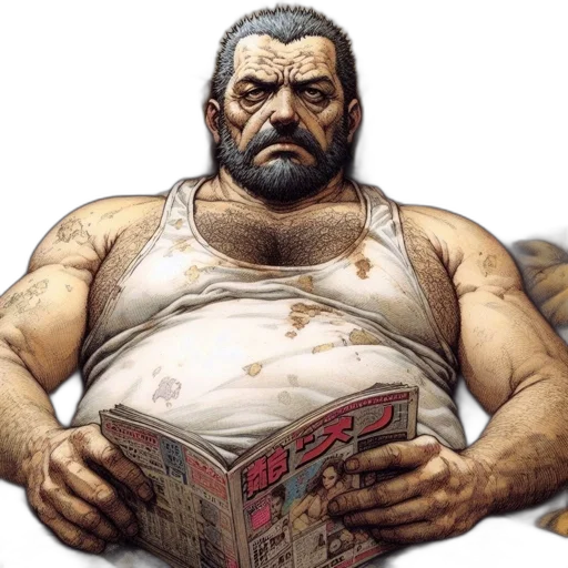comic book art, concept art, muscular, man transparent PNG cut-out