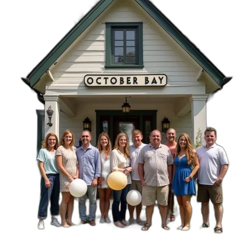 staff, building, earth tones, group transparent PNG cut-out