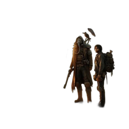 weapon, sword, jacket, staff transparent PNG cut-out