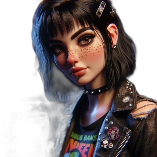 jacket, face, concept art, cyberpunk transparent PNG cut-out