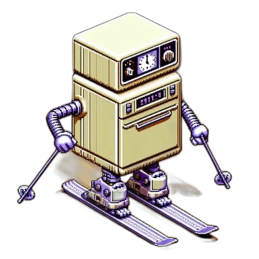 robot, staff, pixel art, concept art transparent PNG cut-out
