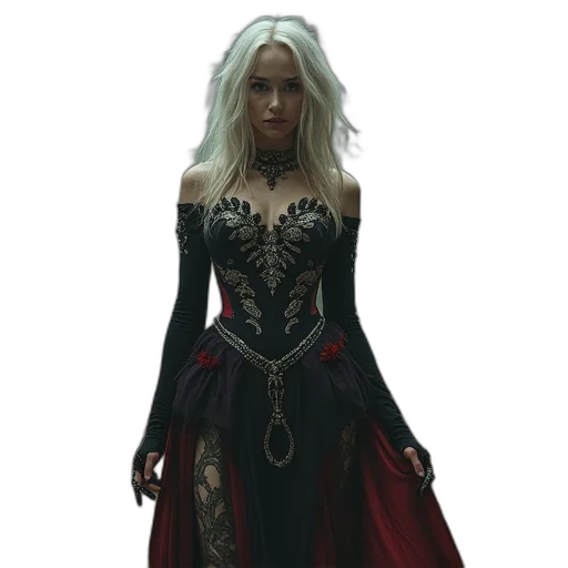 dress, fantasy art, concept art, comic book art transparent PNG cut-out