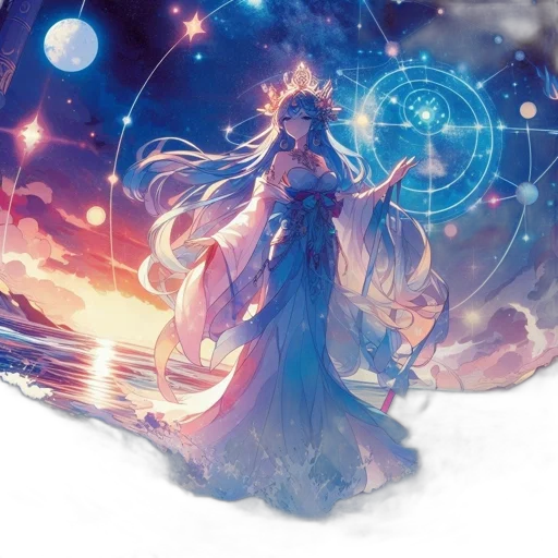 dress, staff, fantasy art, concept art transparent PNG cut-out