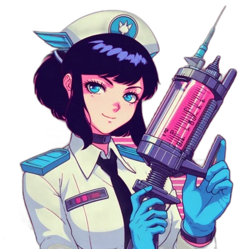 staff, robot, weapon, vaporwave transparent PNG cut-out