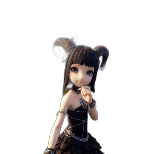 dress, staff, weapon, hair transparent PNG cut-out