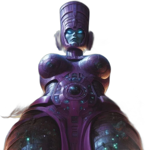 robot, staff, dress, crown transparent PNG cut-out