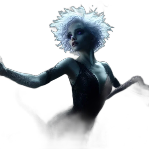 creature, staff, mask, hair transparent PNG cut-out