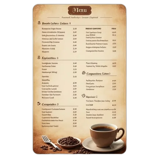 food, staff, earth tones, menu transparent PNG cut-out