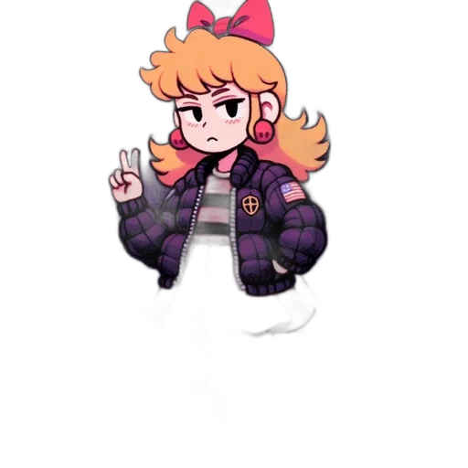 jacket, staff, hat, hair transparent PNG cut-out