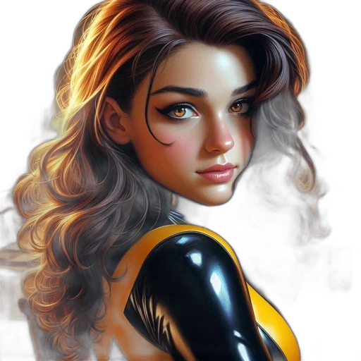 face, dress, hair, comic book art transparent PNG cut-out