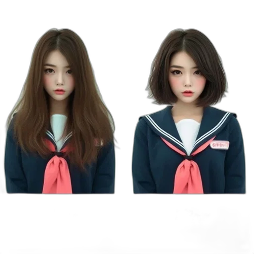 jacket, hair, photorealistic, 3d render transparent PNG cut-out
