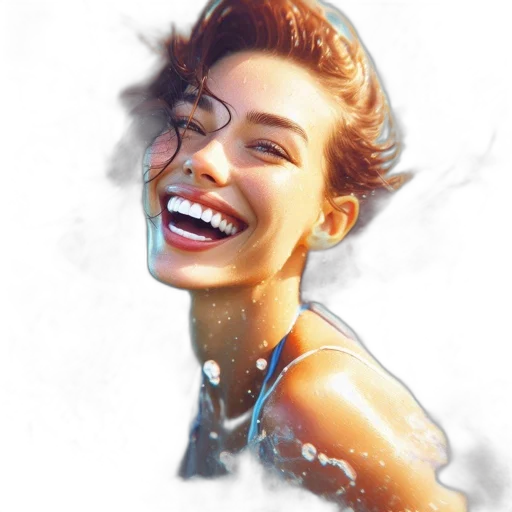 face, jewelry, photorealistic, watercolor transparent PNG cut-out