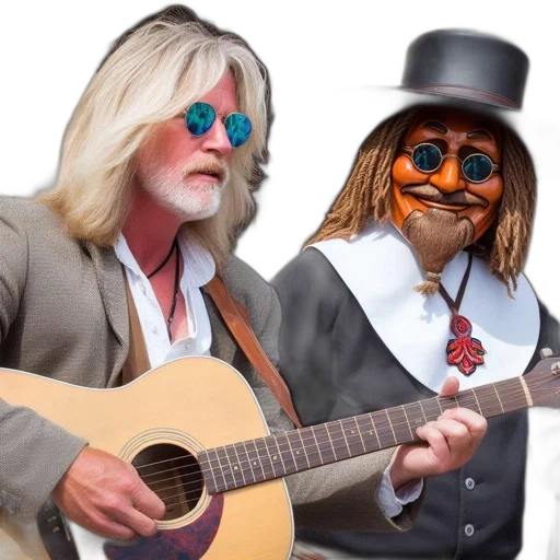 two, individuals, depicted, one transparent PNG cut-out