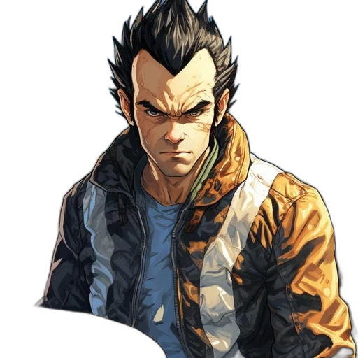 jacket, face, staff, concept art transparent PNG cut-out