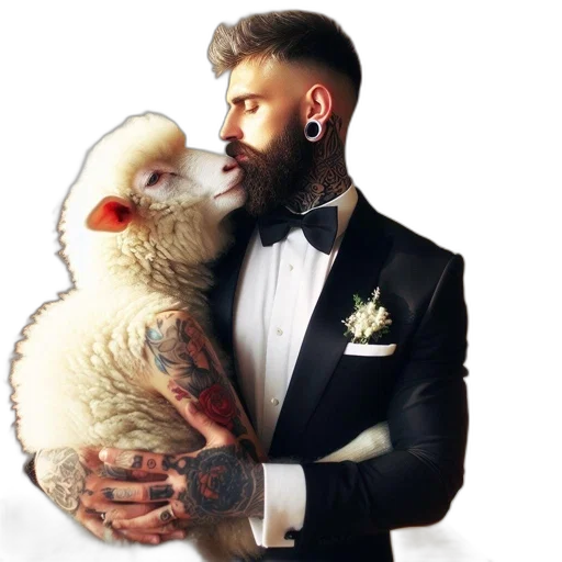 animal, jacket, creature, photorealistic transparent PNG cut-out