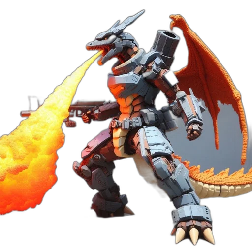 dragon, weapon, concept art, 3d render transparent PNG cut-out
