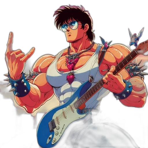 weapon, jacket, vaporwave, concept art transparent PNG cut-out