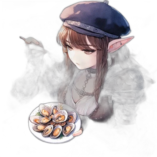 food, hat, creature, staff transparent PNG cut-out