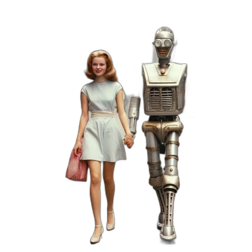 robot, dress, 3d render, concept art transparent PNG cut-out