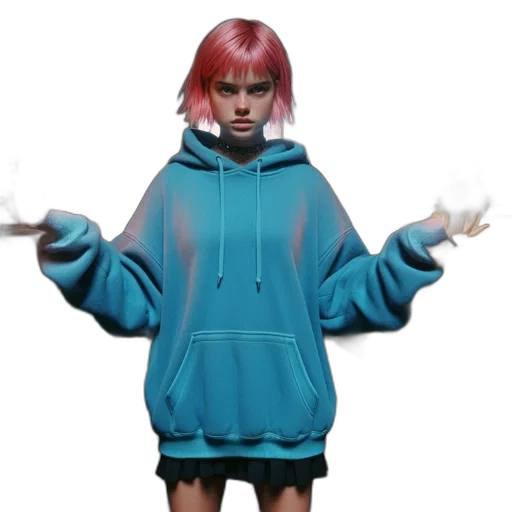 jacket, dress, vaporwave, 3d render transparent PNG cut-out