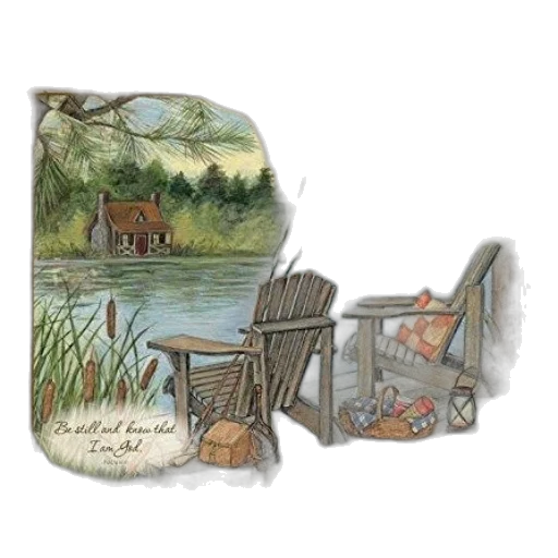 furniture, watercolor, concept art, forest transparent PNG cut-out