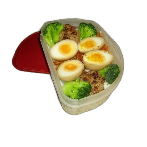food, 3d render, container, boiled transparent PNG cut-out