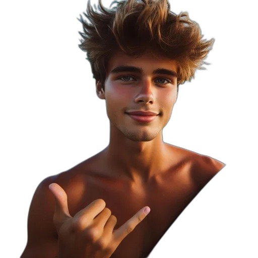 hair, face, jacket, creature transparent PNG cut-out