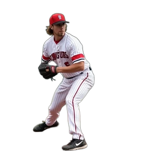 photorealistic, baseball, player, pitches transparent PNG cut-out