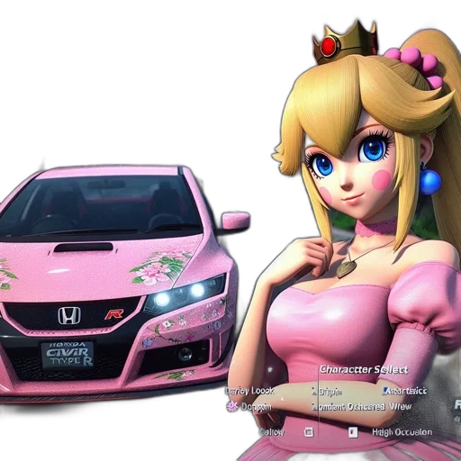 car, weapon, 3d render, vaporwave transparent PNG cut-out