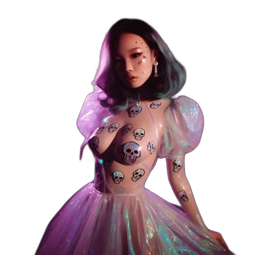 dress, robot, jewelry, 3d render transparent PNG cut-out