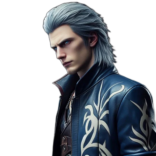 jacket, face, hair, concept art transparent PNG cut-out