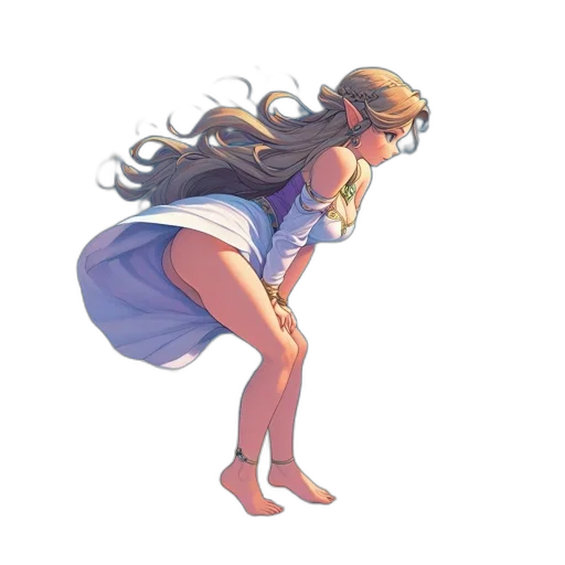 dress, hair, concept art, pixel art transparent PNG cut-out