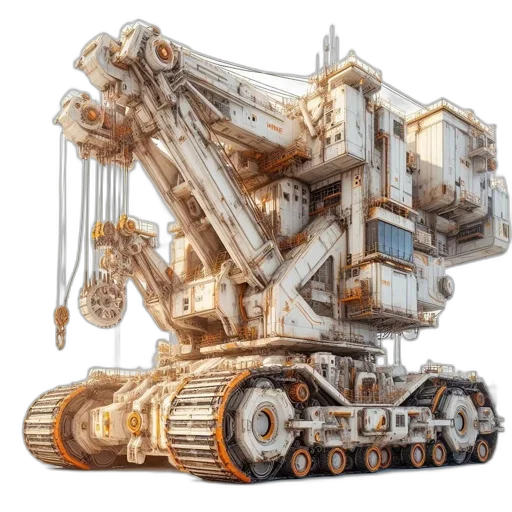 robot, weapon, concept art, 3d render transparent PNG cut-out