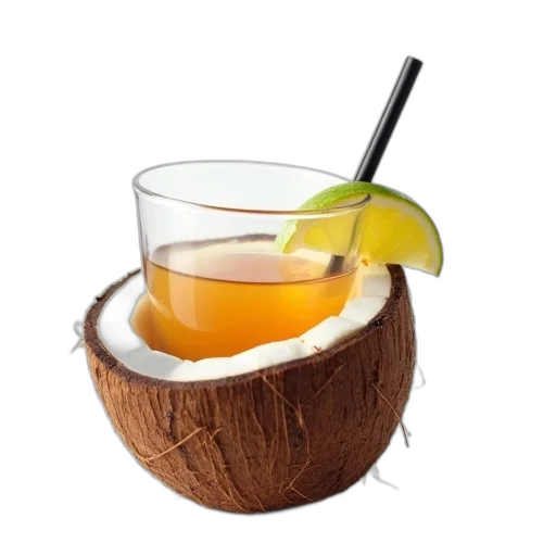 food, hat, 3d render, coconut transparent PNG cut-out