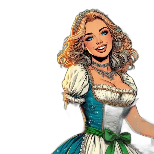 dress, fantasy art, comic book art, pixel art transparent PNG cut-out
