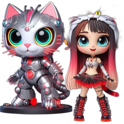 concept art, fantasy art, cyberpunk, 3d render transparent PNG cut-out