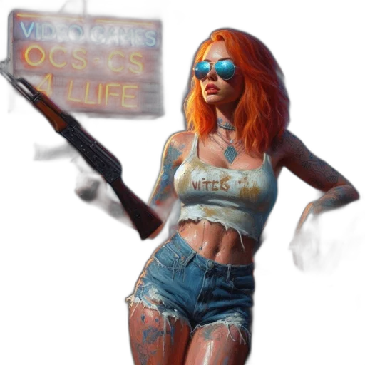 weapon, jacket, concept art, comic book art transparent PNG cut-out