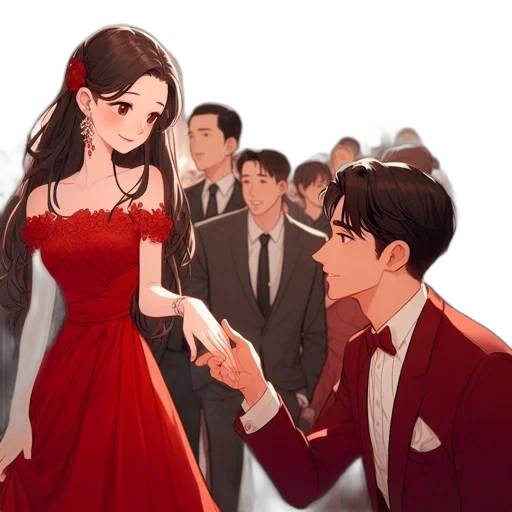 dress, cartoon, anime, concept art transparent PNG cut-out
