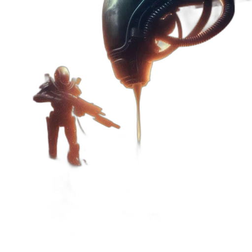 robot, staff, weapon, creature transparent PNG cut-out