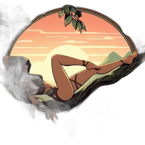 concept art, comic book art, fantasy art, vaporwave transparent PNG cut-out