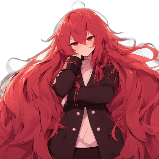 jacket, hair, staff, dress transparent PNG cut-out