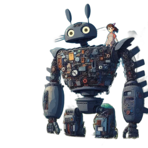 robot, weapon, concept art, 3d render transparent PNG cut-out