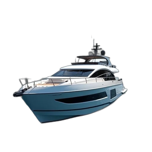 3d render, yacht, mediterranean, waters transparent PNG cut-out