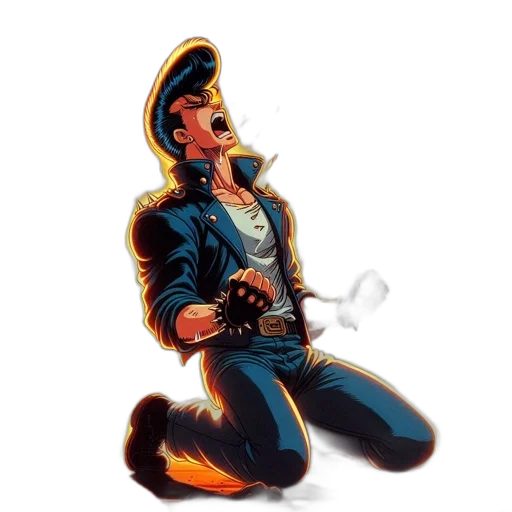 staff, jacket, weapon, pixel art transparent PNG cut-out