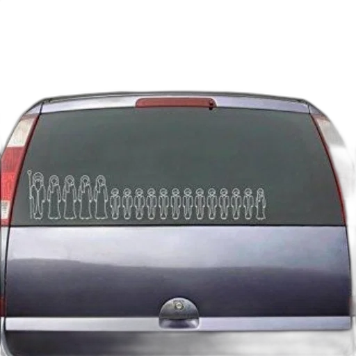 car, sticker, featuring, family transparent PNG cut-out