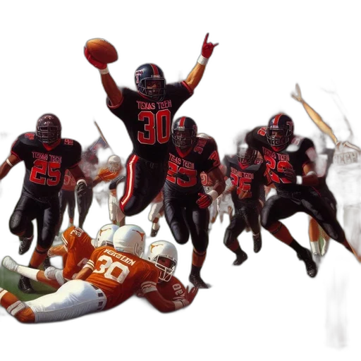 football, match, texas, tech transparent PNG cut-out